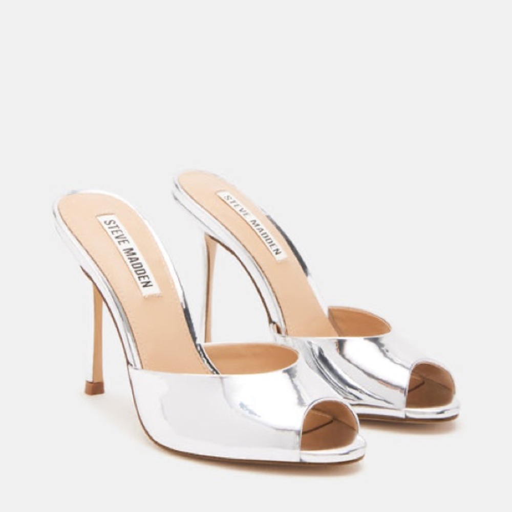 STEVE MADDEN PRIYA SILVER HEEL